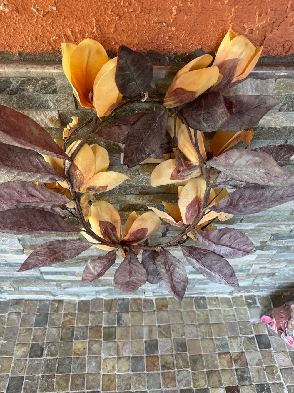 Faux Magnolia Wreath